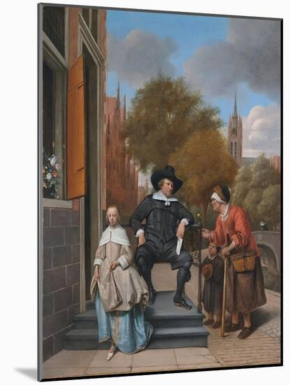 A Burgher of Delft and His Daughter (Adolf Croeser and His Daughter Catharina Croese)-Jan Havicksz Steen-Mounted Giclee Print