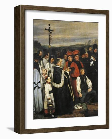 A Burial at Ornans, 1849-1850-Gustave Courbet-Framed Giclee Print