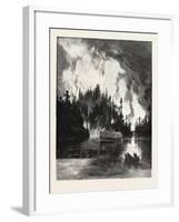 A Bush Fire by Night, Canada, Nineteenth Century-null-Framed Giclee Print