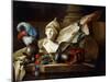 A Bust of Minerva with Armour and Weapons on a Stone Ledge, 1777-Anne Vallayer-coster-Mounted Premium Giclee Print