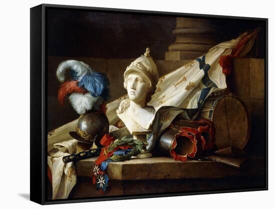 A Bust of Minerva with Armour and Weapons on a Stone Ledge, 1777-Anne Vallayer-coster-Framed Stretched Canvas