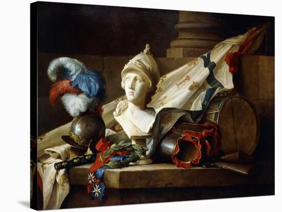 A Bust of Minerva with Armour and Weapons on a Stone Ledge, 1777-Anne Vallayer-coster-Stretched Canvas