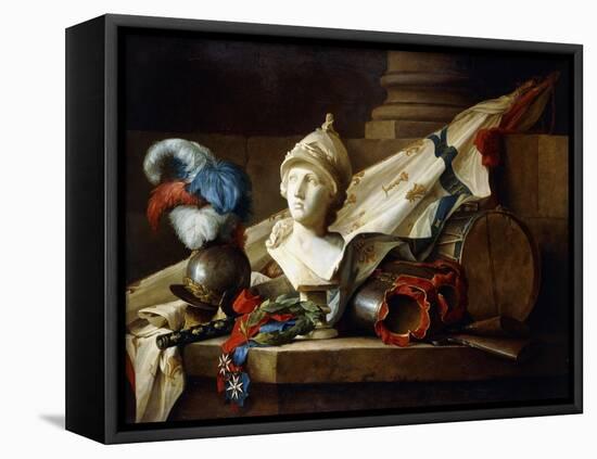 A Bust of Minerva with Armour and Weapons on a Stone Ledge, 1777-Anne Vallayer-coster-Framed Stretched Canvas