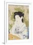 A Bust Portrait of a Young Woman Leaning on a Balcony Railing, Dated July 1920-Hashiguchi Goyo-Framed Giclee Print