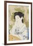 A Bust Portrait of a Young Woman Leaning on a Balcony Railing, Dated July 1920-Hashiguchi Goyo-Framed Giclee Print