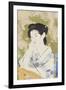 A Bust Portrait of a Young Woman Leaning on a Balcony Railing, Dated July 1920-Hashiguchi Goyo-Framed Giclee Print