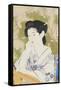 A Bust Portrait of a Young Woman Leaning on a Balcony Railing, Dated July 1920-Hashiguchi Goyo-Framed Stretched Canvas