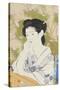 A Bust Portrait of a Young Woman Leaning on a Balcony Railing, Dated July 1920-Hashiguchi Goyo-Stretched Canvas