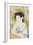 A Bust Portrait of a Young Woman Leaning on a Balcony Railing, Dated July 1920-Hashiguchi Goyo-Framed Giclee Print