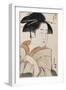 A Bust Portrait of Ohisa of the Takashimaya Holding a Tobacco Pipe-Chokosai Eisho-Framed Giclee Print