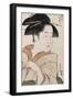 A Bust Portrait of Ohisa of the Takashimaya Holding a Tobacco Pipe-Chokosai Eisho-Framed Giclee Print