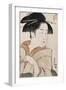 A Bust Portrait of Ohisa of the Takashimaya Holding a Tobacco Pipe-Chokosai Eisho-Framed Giclee Print