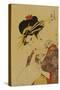 A Bust Portrait of the Courtesan Fujie from Manjiya-Kitagawa Utamaro-Stretched Canvas