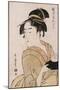 A Bust Portrait of the Waitress Okita of the Naniwaya Teahouse-Chokosai Eisho-Mounted Giclee Print