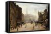 A Bustling Street Scene-Dufaug G.A.-Framed Stretched Canvas