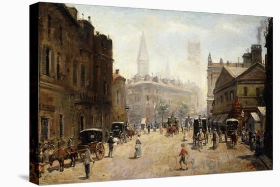 A Bustling Street Scene-Dufaug G.A.-Stretched Canvas