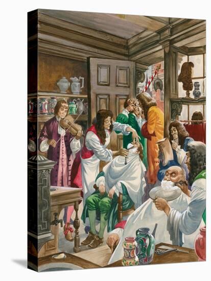A Busy Barber-Surgeon's Shop-Peter Jackson-Stretched Canvas
