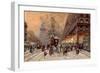 A Busy Boulevard Near the Place de La Republique, Paris-Eugene Galien-Laloue-Framed Giclee Print