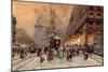 A Busy Boulevard Near the Place de La Republique, Paris-Eugene Galien-Laloue-Mounted Giclee Print