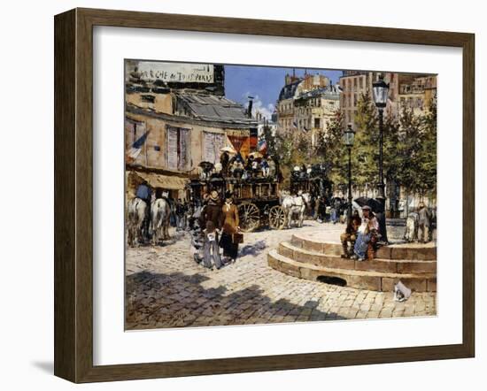 A Busy Paris Square-Felix Hilaire Buhot-Framed Giclee Print