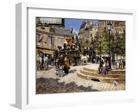A Busy Paris Square-Felix Hilaire Buhot-Framed Giclee Print