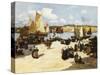 A Busy Port Scene-Fernand Legout-Gerard-Stretched Canvas
