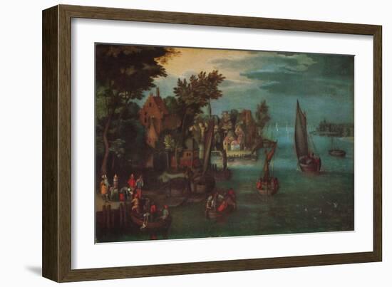 'A Busy River Scene with Dutch Vessels and a Ferry', c1605-Jan Bruegel the Elder-Framed Giclee Print