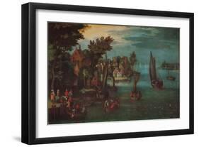 'A Busy River Scene with Dutch Vessels and a Ferry', c1605-Jan Bruegel the Elder-Framed Giclee Print