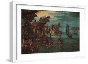 'A Busy River Scene with Dutch Vessels and a Ferry', c1605-Jan Bruegel the Elder-Framed Giclee Print