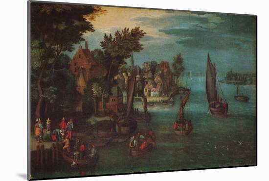 'A Busy River Scene with Dutch Vessels and a Ferry', c1605-Jan Bruegel the Elder-Mounted Giclee Print