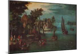 'A Busy River Scene with Dutch Vessels and a Ferry', c1605-Jan Bruegel the Elder-Mounted Giclee Print