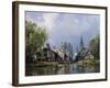 A Busy Riverside Village-Charles Euphrasie Kuwasseg-Framed Giclee Print