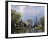 A Busy Riverside Village-Charles Euphrasie Kuwasseg-Framed Giclee Print