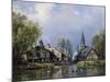 A Busy Riverside Village-Charles Euphrasie Kuwasseg-Mounted Giclee Print