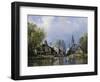 A Busy Riverside Village-Charles Euphrasie Kuwasseg-Framed Premium Giclee Print