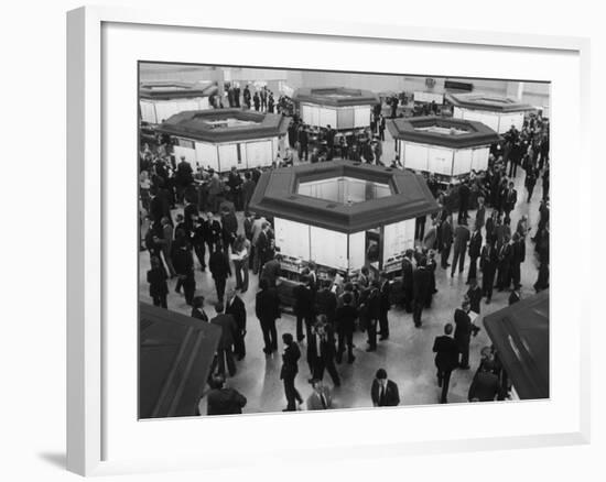 A Busy Scene at the London Stock Exchange-null-Framed Photographic Print