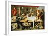 A Butcher's Stall with Cats and Kittens playing and a Butcher holding a Boar's Head-Frans Snyders-Framed Giclee Print