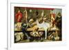 A Butcher's Stall with Cats and Kittens playing and a Butcher holding a Boar's Head-Frans Snyders-Framed Giclee Print