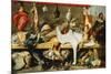 A Butcher's Stall with Cats and Kittens playing and a Butcher holding a Boar's Head-Frans Snyders-Mounted Giclee Print