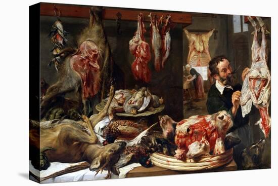 A Butcher Shop, 1630S-Frans Snyders-Stretched Canvas