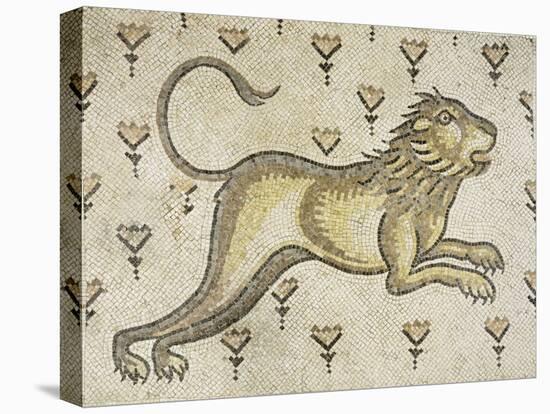 A Byzantine Marble Mosaic Panel Depicting a Lion in a Field of Flowers, circa 5th-6th Century AD-null-Stretched Canvas