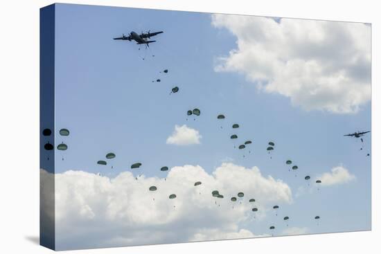 A C-130 Hercules Drop U.S. Army Airborne Troops over Maryland-null-Stretched Canvas