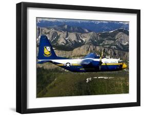 A C-130 Hercules Fat Albert Plane Flies Over the Chinese Wall Rock Formation in Montana-Stocktrek Images-Framed Photographic Print