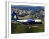 A C-130 Hercules Fat Albert Plane Flies Over the Chinese Wall Rock Formation in Montana-Stocktrek Images-Framed Photographic Print