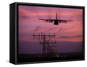 A C-130J Super Hercules Landing at Ramstein Air Base, Germany-Stocktrek Images-Framed Stretched Canvas