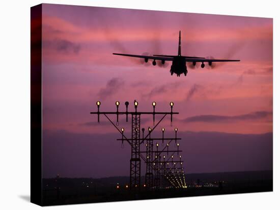 A C-130J Super Hercules Landing at Ramstein Air Base, Germany-Stocktrek Images-Stretched Canvas