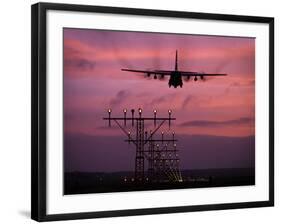 A C-130J Super Hercules Landing at Ramstein Air Base, Germany-Stocktrek Images-Framed Photographic Print