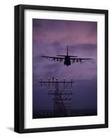 A C-130J Super Hercules Landing at Ramstein Air Base, Germany-Stocktrek Images-Framed Photographic Print