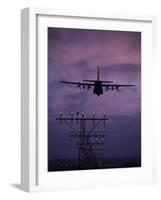 A C-130J Super Hercules Landing at Ramstein Air Base, Germany-Stocktrek Images-Framed Photographic Print