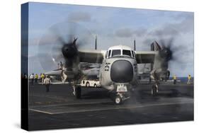 A C-2A Greyhound Moves onto the Flight Deck of USS Nimitz-null-Stretched Canvas